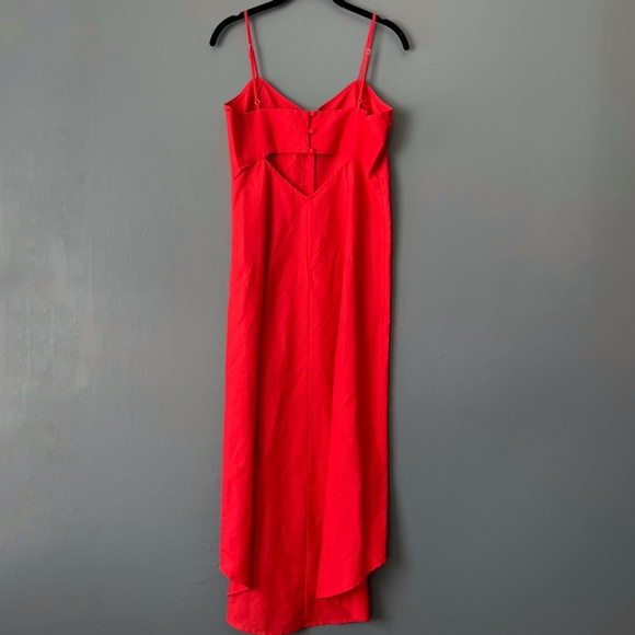 Intermix Linette High-Low Linen Blend Midi Dress - Picture 6 of 8